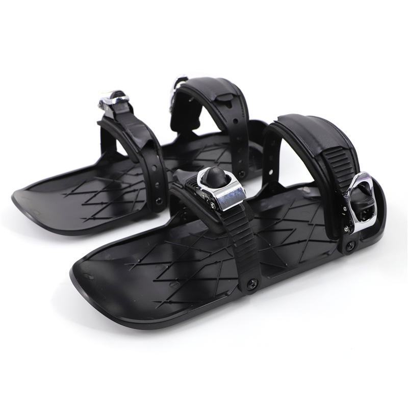 Black second-generation ski shoes
