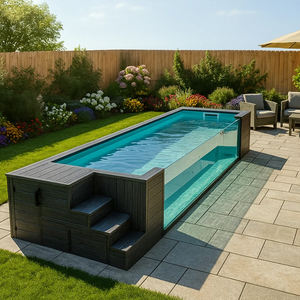 Large Sturdy <b>Glass</b> <b>Fiber</b> Above Ground Pool <b>Kit</b> for Resort-Style Outdoor Relaxation UV Protected and Easy to Install - Product Image 2