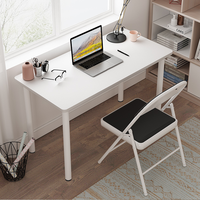 Bureau d'étudiant pour usage domestique, bureau d'écriture et poste de travail minimaliste pour chambre à coucher, bureau d'ordinateur blanc pour locataires