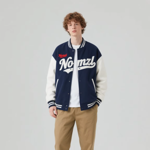 College Baseball Jacke Männer Plus Varsity Jacken Benutzer definiertes Logo Stickerei Benutzer definierte Baseball jacke - Product Image 2