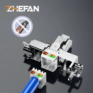 ZHEFAN Cat-6a Shielded Tool Less Cat 6 Rj 45 Terminal Tooless Connector Ethernet Rj45 Cat 7 Connector Plug