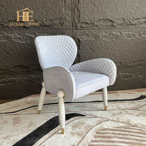 Silla de Comedor de Lujo Francesa para Hogar, Cafetería, Hotel, Boda, con Tapicería de Terciopelo y Hoja de Oro, Silla de Restaurante de Diseño Moderno y Sólido para <span class=keywords><strong>Villa</strong></span> - Product Image 6