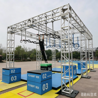 Équipement d'entraînement portable en fer pour parc d'aventure, capacité de charge 1000 kg, utilisation sur scène, obstacle American Ninja Warrior
