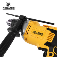 Perceuse à percussion PEGATEC 850W, moteur en cuivre pur, mandrin sans clé de 13 mm, contrôle de vitesse progressif avant/arrière avec poignée auxiliaire