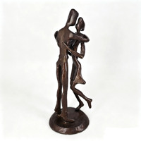 Figurine moderne en cuivre de couple s'embrassant, sculptures abstraites d'amoureux, statue en cuivre massif, décoration d'intérieur, art de table de luxe fait main
