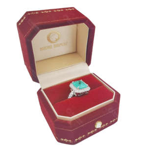 <b>Customized</b> Printed Logo Luxury Buckle Velvet <b>Ring</b> Box Jewelry Box - Product Image 5
