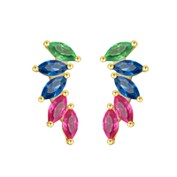 LUOTEEMI Anting Tusuk Zirkon Bentuk Bunga Tetesan Air Terbaru untuk Wanita, Warna Emas/Emas Putih/Hitam Metalik, Trendi, Fashion, Pesta Pernikahan