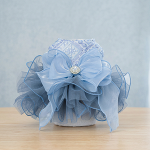 Robe pour chien en tulle bleu, style princesse, couleur unie décorative, tenue pour animaux de compagnie toutes saisons - Product Image 2