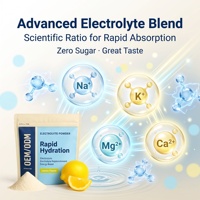 Poudre d'électrolytes sans sucre aromatisée à la noix de coco et à l'ananas, BCAA, créatine monohydrate pour le soutien immunitaire, l'énergie et l'exercice - Vegan