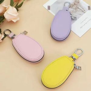 New Arrival Litchi Grain Leather Key Pouch Zippered Key Holder for Men & Women Multi-Functional Car Key Organizer - Product Image 2
