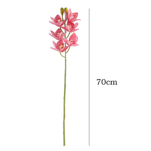 Orquídea Cymbidium Artificial en 3D, Rama Individual, Alta Simulación, Plástico Suave de PVC, Decoración para Bodas - Product Image 5