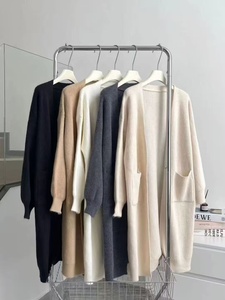 Nouveau <span class=keywords><strong>Cardigan</strong></span> <span class=keywords><strong>Femme</strong></span> 2026 <span class=keywords><strong>Vintage</strong></span> Décontracté Ample à Manches Longues Col en V avec Poches Décoratives Longueur Moyenne - Product Image 3