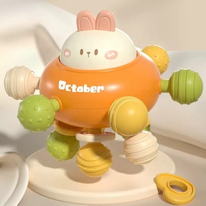 Balle de dentition <span class=keywords><strong>Montessori</strong></span>, hochets en silicone pour bébé, jouet sensoriel d'activité à mâcher - Product Image 2