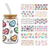 Transferts UV DTF 16oz pour tasses et mugs, personnalisables, prêts à être expédiés directement de l'usine pour la Saint-Valentin
