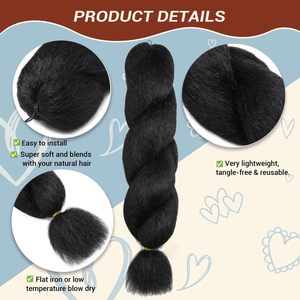 Extension per <span class=keywords><strong>Capelli</strong></span> Sintetici di Alta Qualità per Trecce Africane, Morbide e Leggere, 24 Pollici 65g, Trecce all'Uncinetto Vixen - Product Image 2