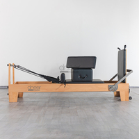 Équipement de Pilates Reformer haut de gamme en bois de hêtre naturel, respectueux de l'environnement, ensemble de Reformer Pilates en bois dur avec tous les accessoires