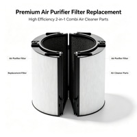 Filter Pengganti Pembersih Udara Premium 360 Glass HEPA dan Karbon Aktif, Filter Kombinasi Dua Lapis untuk Suku Cadang Pembersih Udara