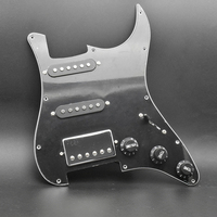 Set Pickup SSH Hitam dengan Pickguard Hitam Gaya LP, Sakelar Boost Terintegrasi, Suku Cadang Gitar Grosir