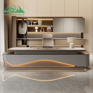 Escritorio <span class=keywords><strong>Ejecutivo</strong></span> Moderno Wayon con Inserto de Cuero y Amplios Cajones de Almacenamiento para Oficina <span class=keywords><strong>Comercial</strong></span> - Product Image 4