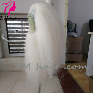 ZM <span class=keywords><strong>capelli</strong></span> reali cliente mostra <span class=keywords><strong>lunghi</strong></span> <span class=keywords><strong>capelli</strong></span> di Yak lisci davanti pizzo parrucca Santa e barba Set - Product Image 2