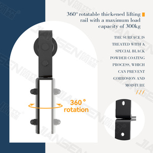 Phong cách hiện đại thép carbon đen gấp trượt gỗ Barn <span class=keywords><strong>Door</strong></span> phần cứng Kit cho cửa gỗ - Product Image 5