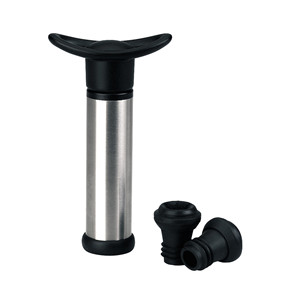 Pompa per vuoto manuale in acciaio inossidabile per bottiglie di vino con guarnizioni in gomma sostituibili - Product Image 1