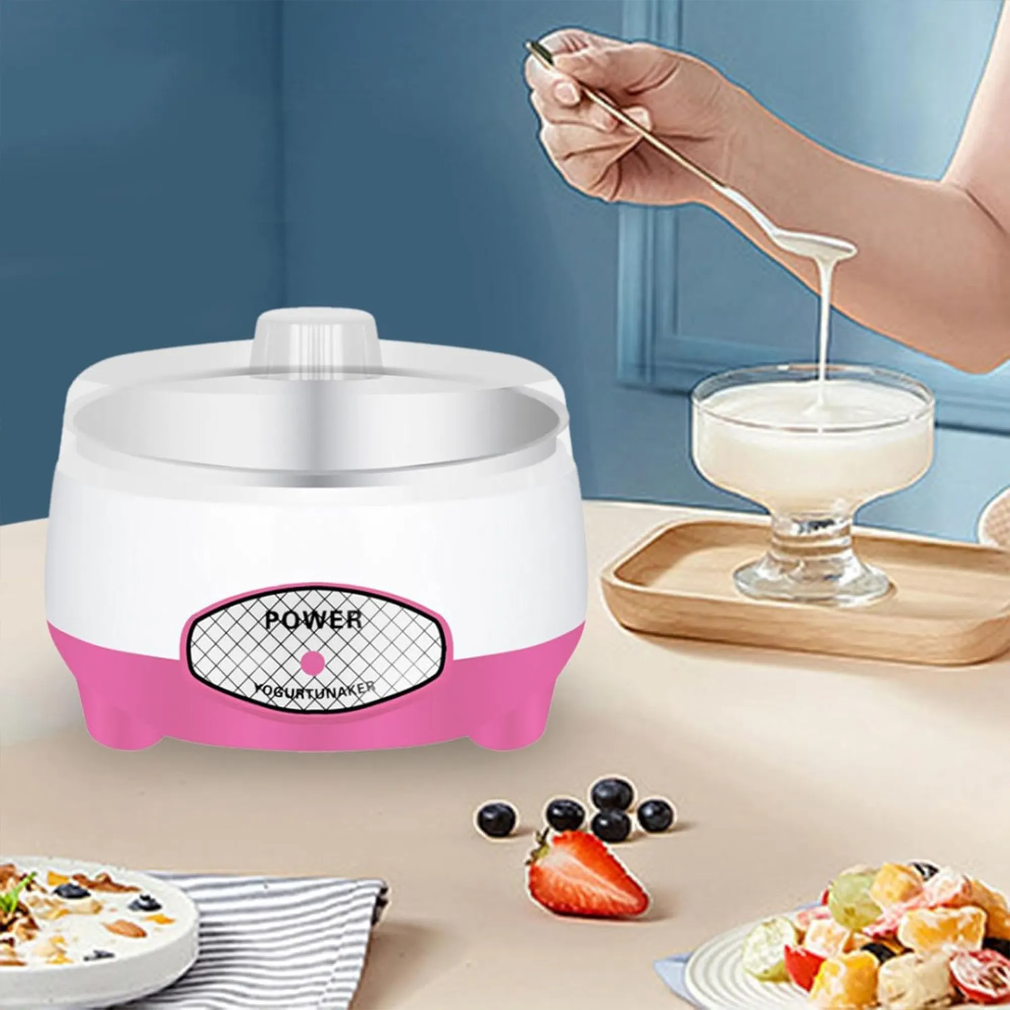 Máquina para hacer yogur eléctrica para el hogar Mini máquina automática para hacer yogur de acero inoxidable fabricante de yogur griego
