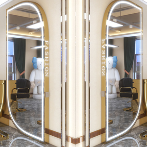 Station de coiffure Double <span class=keywords><strong>face</strong></span> pour Salon de coiffure, <span class=keywords><strong>miroir</strong></span> de meubles, lumière Led, <span class=keywords><strong>miroir</strong></span> en métal pour Salon de coiffure - Product Image 4