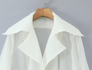 SHENZHU 2025 Primavera, Nuevo Abrigo Largo Informal para Mujer, con Cuello Transparente, Sin Botones, <span class=keywords><strong>Chaqueta</strong></span> de Protección Solar 25154 - Product Image 4