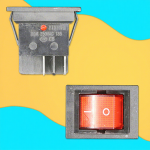 Yixing <b>Push</b> Button Rocker Switch SPST 30A 250VAC with <b>Light</b> 4 Pin for Heater Electric Stove KCD4 - Product Image 1