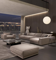 Canapé modulaire en forme de L en velours pour salon, style nordique contemporain, hôtel, villa, canapé en éponge