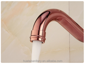 Torneira de agua de baño de lavado moderno para grifo alto, grifo mezclador de lavabo de oro rosa dorado - Product Image 5