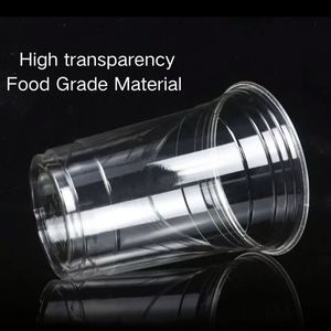 Stock disponible, livraison rapide, gobelets jetables personnalisables en PET transparent à paroi simple de 98 mm, écologiques, pour le lait, le café, les jus - Product Image 2