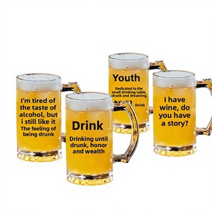 Jarra <span class=keywords><strong>de</strong></span> Cerveza <span class=keywords><strong>de</strong></span> Vidrio Sodocálcico <span class=keywords><strong>de</strong></span> Diseño Creativo <span class=keywords><strong>de</strong></span> 500ml, Vaso Comercial <span class=keywords><strong>de</strong></span> Gran Capacidad con Asa, 2 Piezas, para Eventos Sociales - Product Image 2