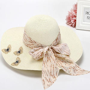Custom Women UV Protection Bowknot Wide Brim Floppy Beach Sun Visor <b>Hats</b> Breathable <b>Summer</b> <b>Straw</b> <b>Hat</b> - Product Image 6
