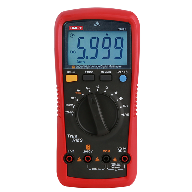 UNI-T UT892 2000V High Voltage Digital Multimeter AC DC Voltmeter True RMS Capacitor Tester Frequency Meter