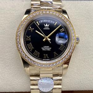 Reloj Drioshipping de Oro y Diamantes de 40 mm con Calendario y Fecha, Cristal de Zafiro, Reloj Automático Europeo Mecánico de Lujo - Product Image 1