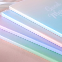 Carnet A5 à Couverture PVC Transparente Dégradée, Papier Ligné 80g, 52 Feuilles, Reliure Cousue, Journal Intime pour Étudiant et École