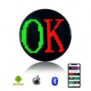 Shingel迷你表情轻型汽车转向灯尾灯手机应用控制闪烁滚动自定义消息圆形发光二极管块 - Product Image 3
