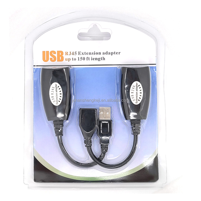USB Extender USB to RJ45 Over Cat5/5E16 Connection W/5V/2A Adapter
