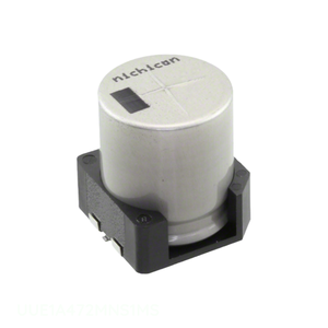 Condensador de Montaje Superficial (SMD) de Aluminio, Canal del Fabricante, 4700uF, 20%, 10V, UUE1A472MNS1MS - Product Image 1