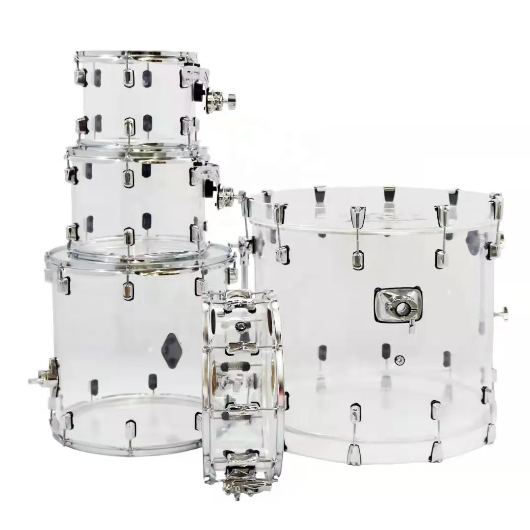 Benutzer definierte Größe Acryl transparente Trommel Schlag instrumente Snare Drum