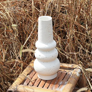 Merlin Living Artstone cueva piedra cerámica blanca elegante jarrón Flor al aire libre jarrón decoración Chaozhou fábrica de cerámica al por mayor - Product Image 4