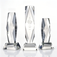 President Clear op Basis Obelisk Kristallen Award Trofee met Aangepast Gegraveerd Logo voor Bedrijfs Prijs Cadeau