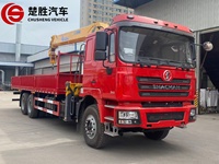 Harga Bagus Truk Crane Shacman F3000 6x4 dengan Crane Boom Lurus 5-segmen 16T untuk Dijual