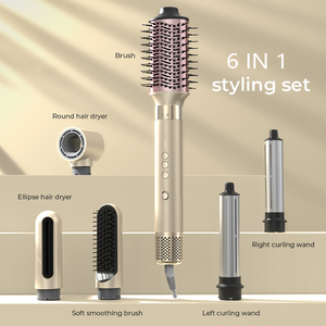 Cepillo de Aire Caliente para Peinar el Cabello, Secador de Pelo Profesional, Rizadores de Salón, Set de Secador de Pelo 6 en 1, Multi-Estilizador - Product Image 6