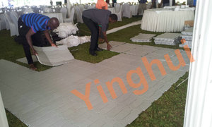 El diseño entrelazado más vendido de la moda de alta durabilidad PP ligero/suelo plástico para deportes al aire libre fácil de instalar - Product Image 2