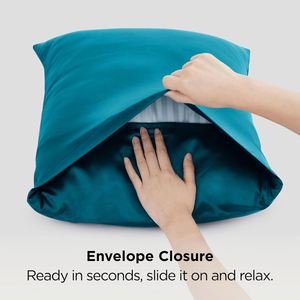 Funda de Almohada Rectangular de Satén Suave y Sedoso de Color Sólido con Antifaz para Dormir, Juego de 2 Piezas, Personalizable para el Cuidado del Cabello y la Piel - Product Image 4