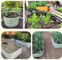 Nouveau design galvanisé surélevé lit de jardin jardinière enduit de poudre pour la maison cour décor extérieur légumes fleur Kits