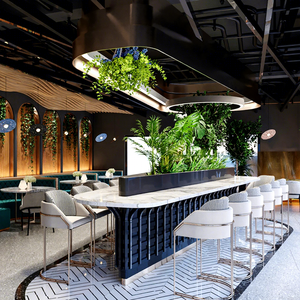 Chaises de bar et tabourets de restaurant haut de gamme, robustes et durables, <span class=keywords><strong>avec</strong></span> structure en acier inoxydable et revêtement en cuir, mobilier commercial pour pub. - Product Image 1